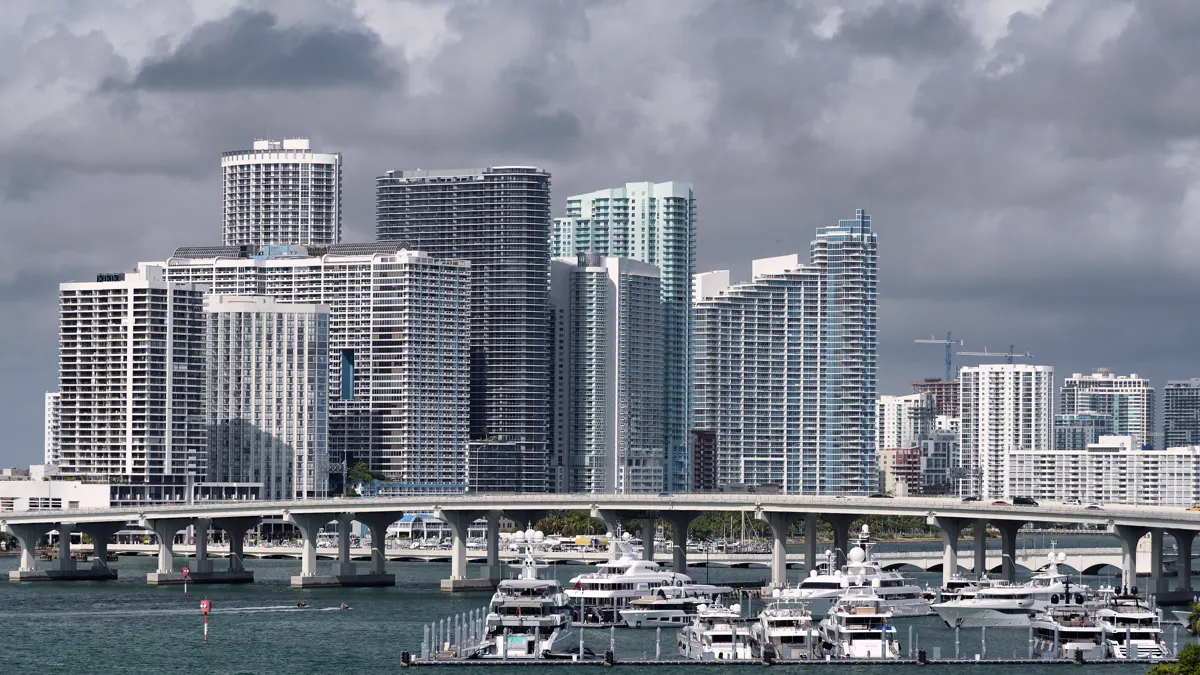 Waterfront buildings and boats in Miami.